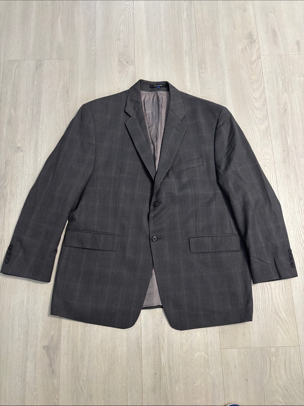 🔥BUNDLESALE Men’s 44S Calvin Klein 100% Wool Charcoal Plaid Two-Button Blazer